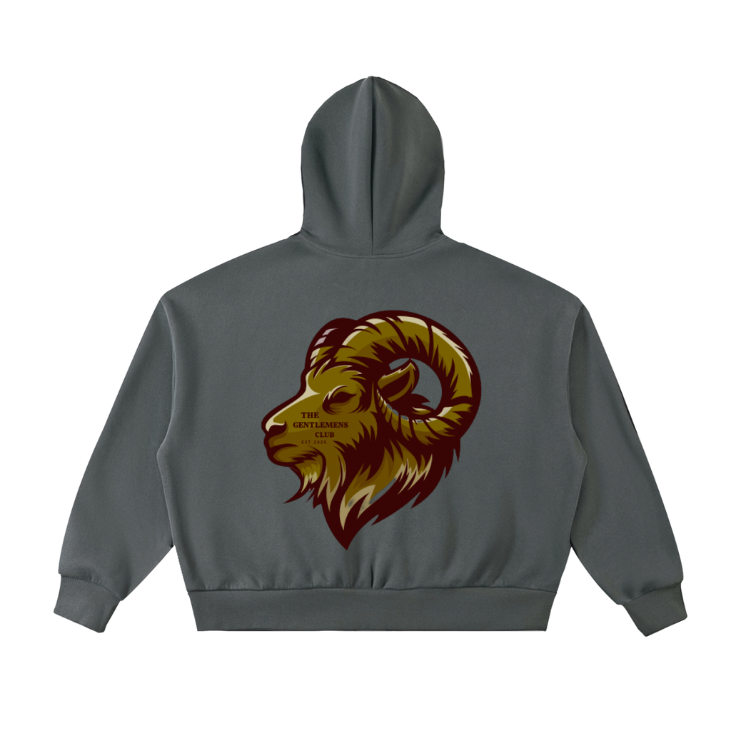The Gentlemen’s Club Goat Full-Zip Hoodie - Charcoal Gray